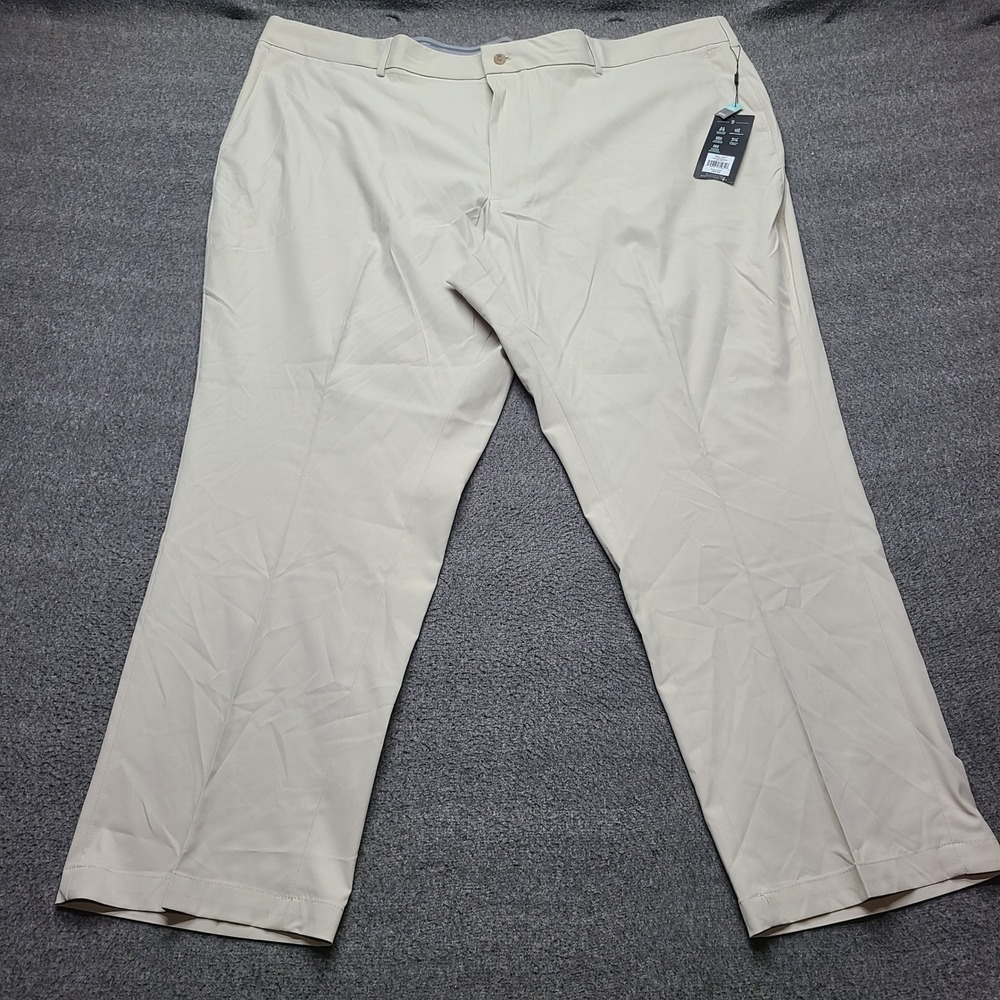 Walter Hagen Hagen Pant Mens 48x30 Khaki New Perfect 11 Straight Fit Slacks Golf